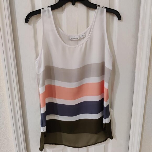 Liz Claiborne Women's Striped Polyester Tank Top Size Small - Picture 1 of 3